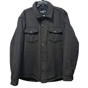 Bleecker & Broad New York Ashton Wool Blend Shirt Jacket Preppy Dark Grey XXL NW